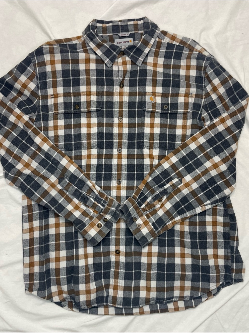 Carhartt Hubbard Plaid Shirt in Asphalt style 102815-066 size XL